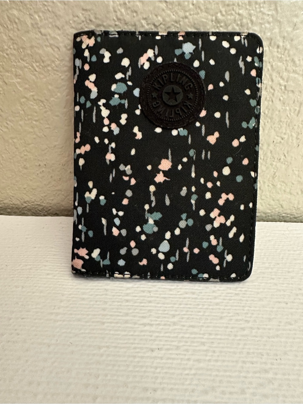 Kipling Black Multicolor Patterned Passport Holder